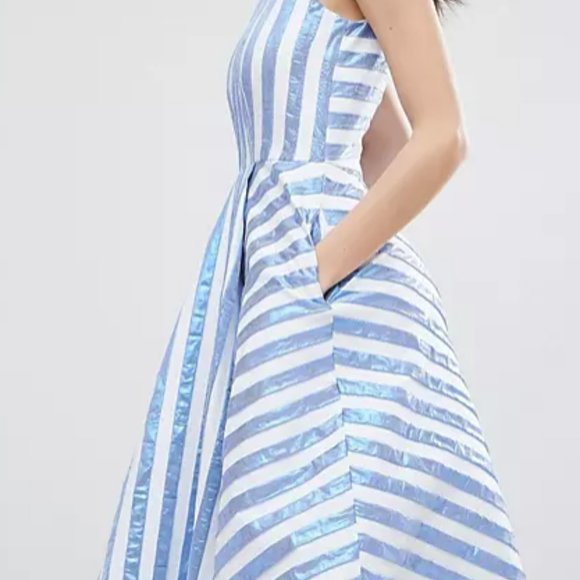 Closet London Iridescent Mermaid Stripe Dress - Picture 8 of 17